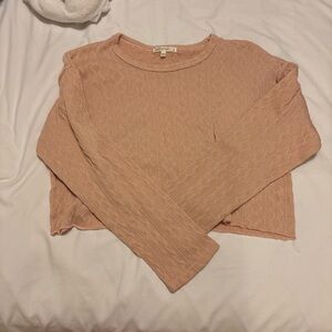 T.J.Maxx Blush Pink Knit Long-Sleeve Cropped Sweater